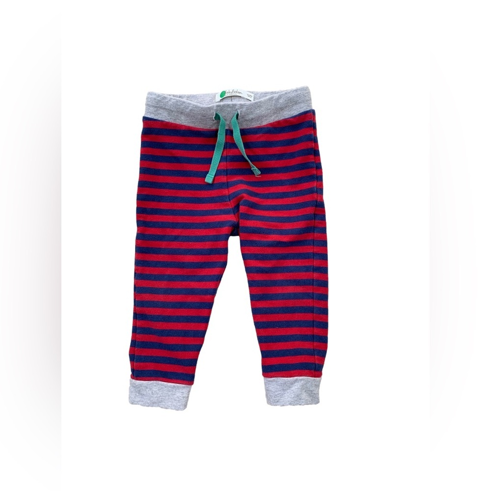 Baby Boden Size 12-18 Months Red and Blue Striped Pull On Joggers Pants